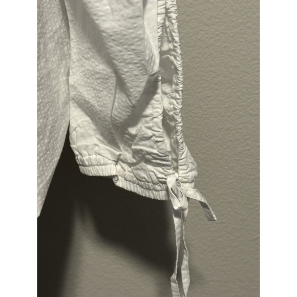 NWT HARSHMAN Catarina Drawstring Sleeves Cotton Tunic Top White sz.L MSRP $193 - Picture 6 of 7